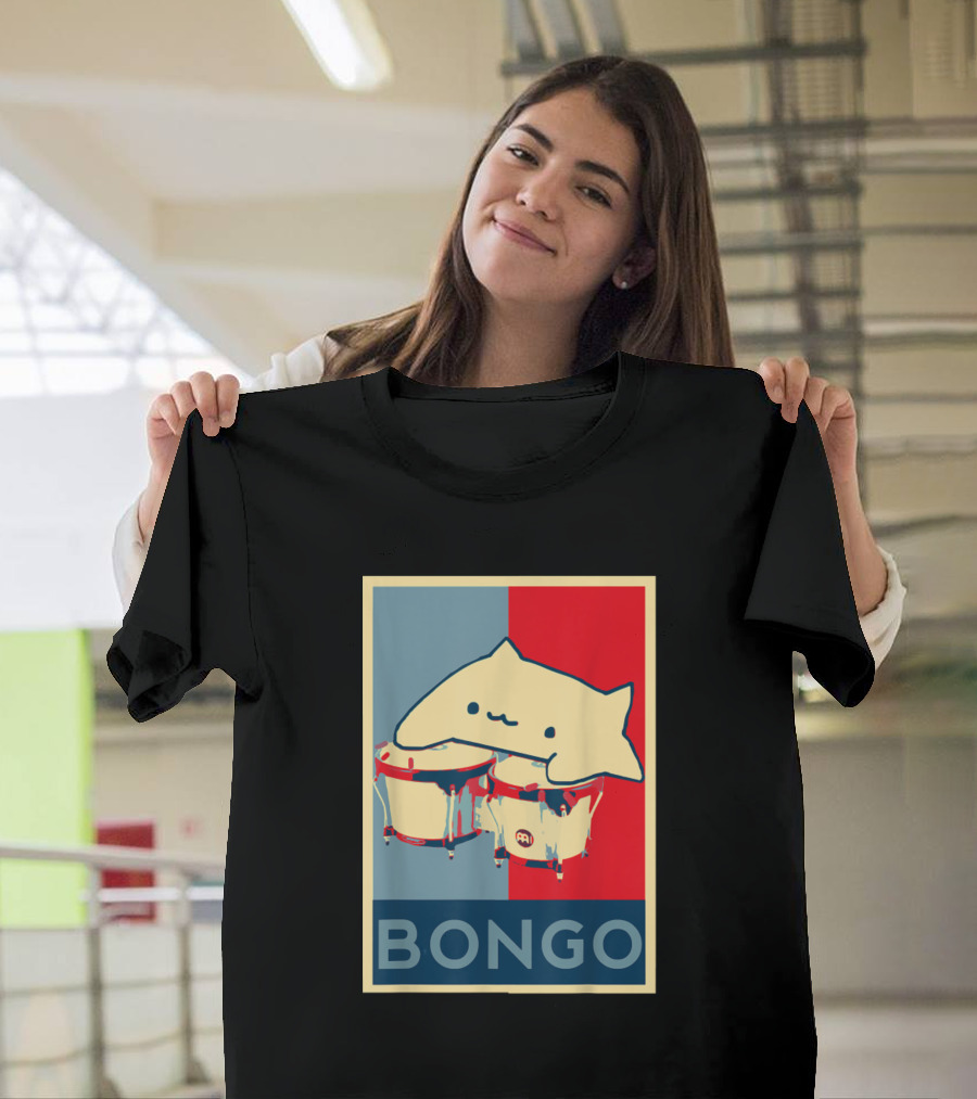 Bongo Cat Playing Drums in Hope T-Shirt