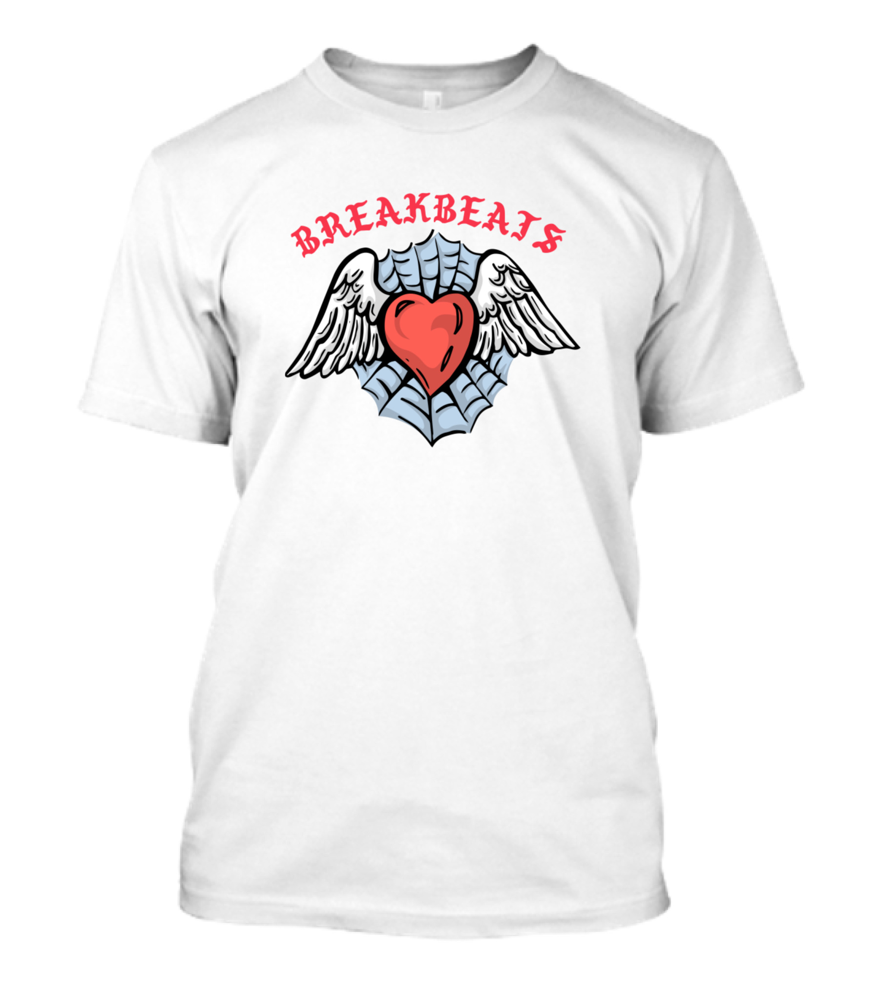 Breakbeats Heart With Wings And Web T-Shirt