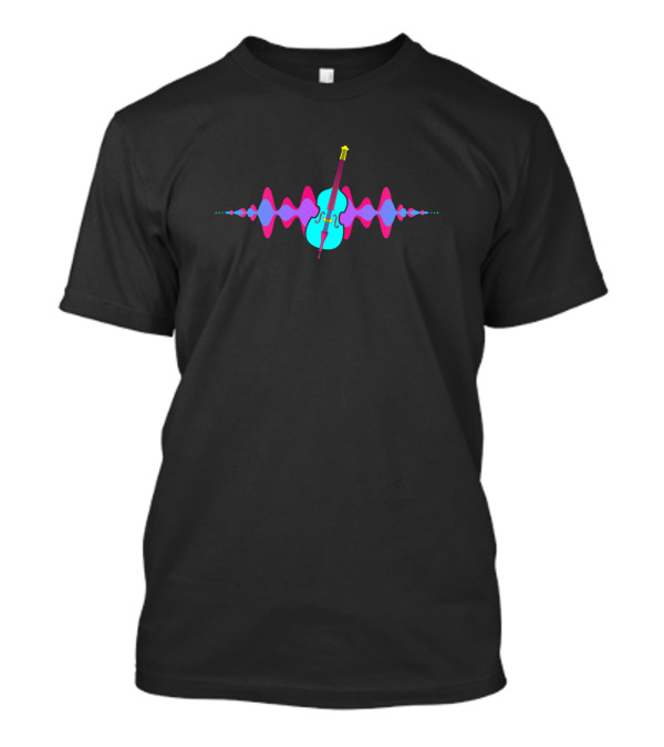 Cello Soundwave Audio Music For Cellists Visualized With Vibrant Instrument T-Shirt