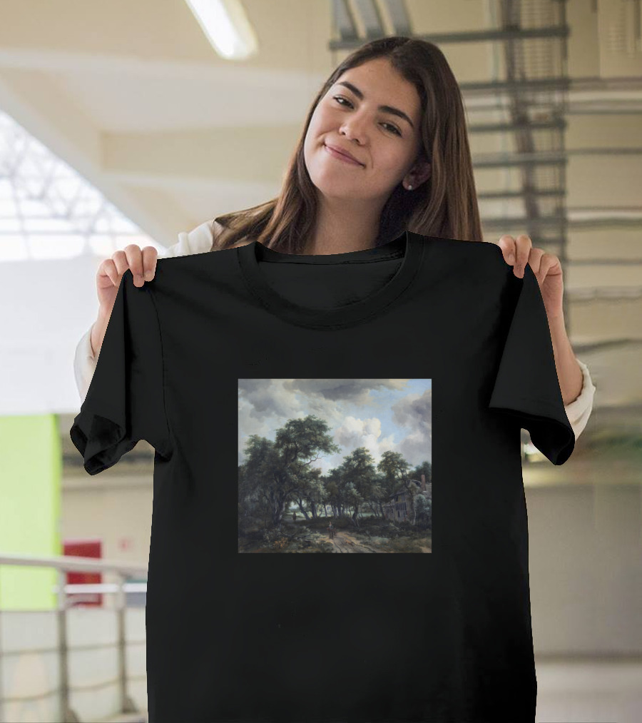 Meindert Hobbema Trees Cottage Landscape T-Shirt