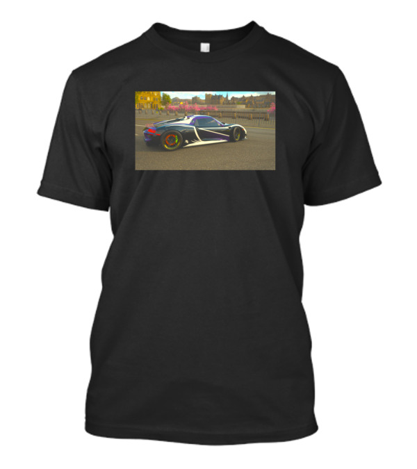 Porsche Sports Car Void Essence Scenic Urban Backdrop T-Shirt