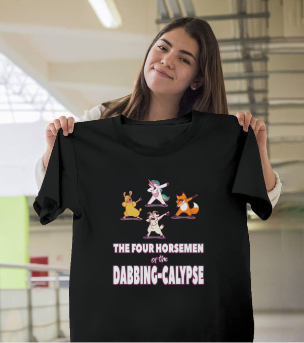 The Four Horsemen Unicorn Llama Kangaroo Fox Dabbing Calypse T-Shirt