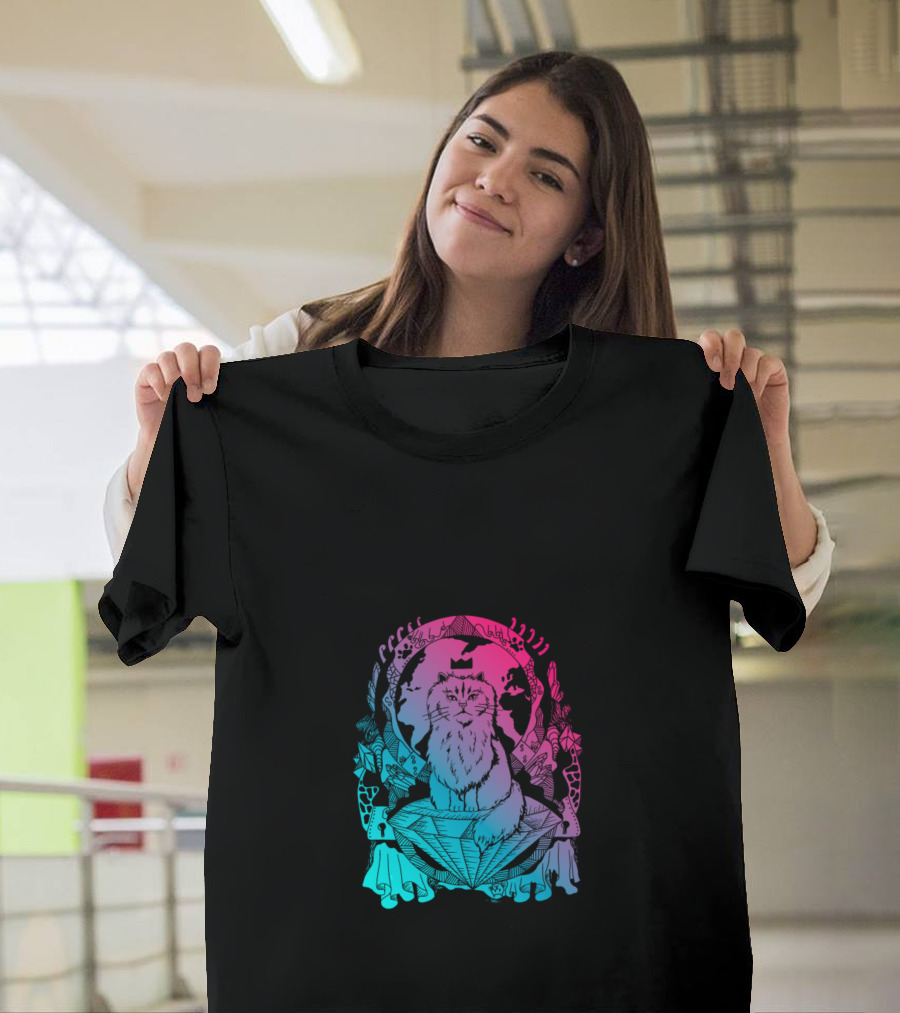 Cats Rule Everything Around Me Aurora Glow Feline Majesty T-Shirt