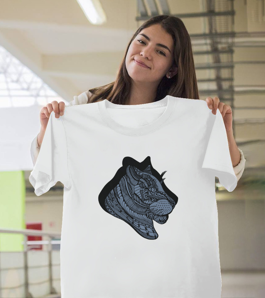 Cheetah Mandala Line Art Wildlife Intricate Face T-Shirt