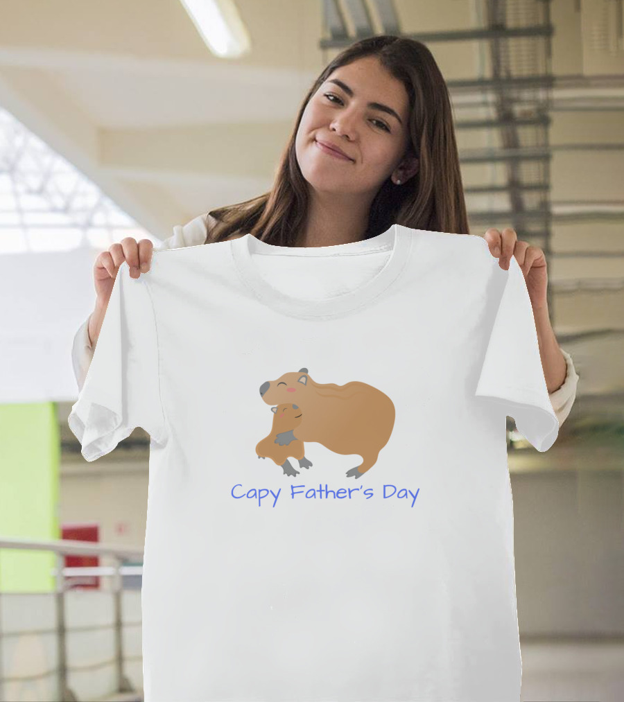 Capy Father's Day Hugging Capybara T-Shirt