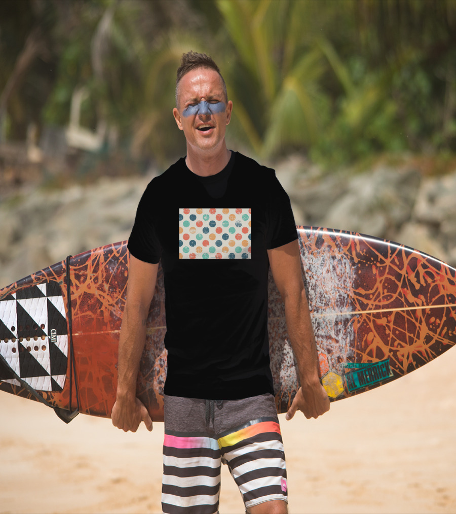 Polka Dot Grunge Vintage Distressed Multicolor T-Shirt