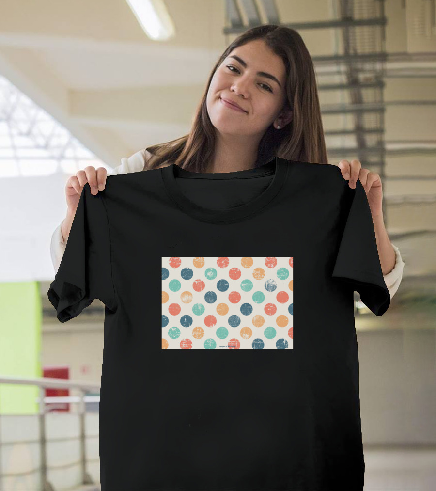 Polka Dot Grunge Vintage Distressed Multicolor T-Shirt