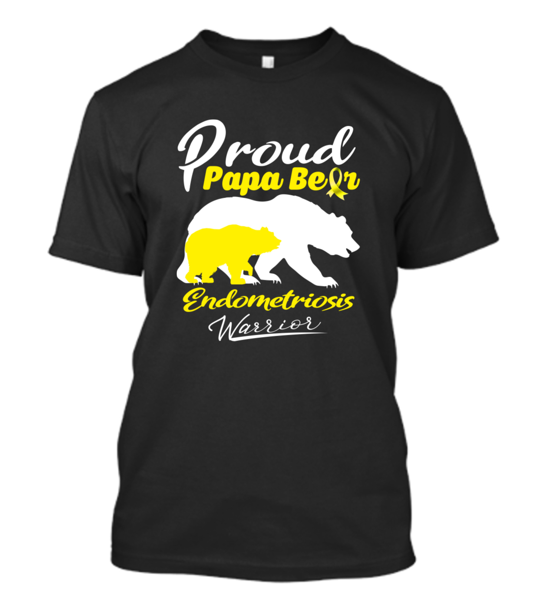Proud Papa Bear Endometriosis Warrior Support T-Shirt
