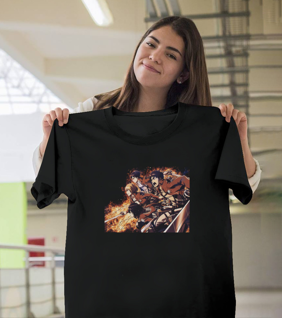 Attack on Titan Slayer Soldiers Anime Warriors Battling Titans T-Shirt