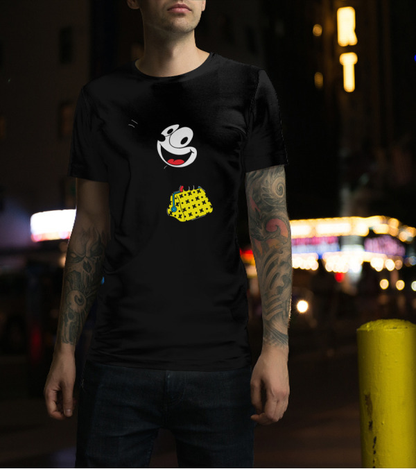 Felix The Cat Holiday With Iconic Yellow Bag T-Shirt