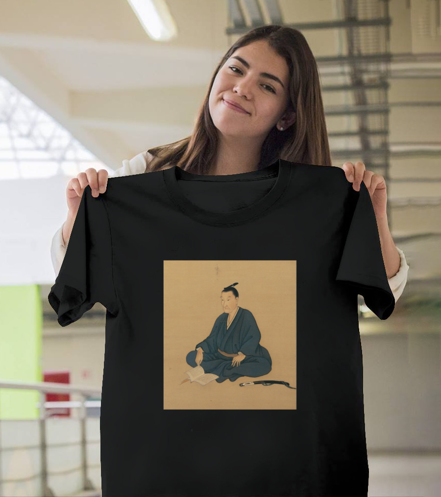 Yoshida Shoin Sitting with Book and Sword T-Shirt