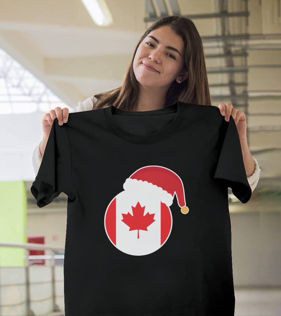 Canada Flag Christmas Santa Hat T-Shirt