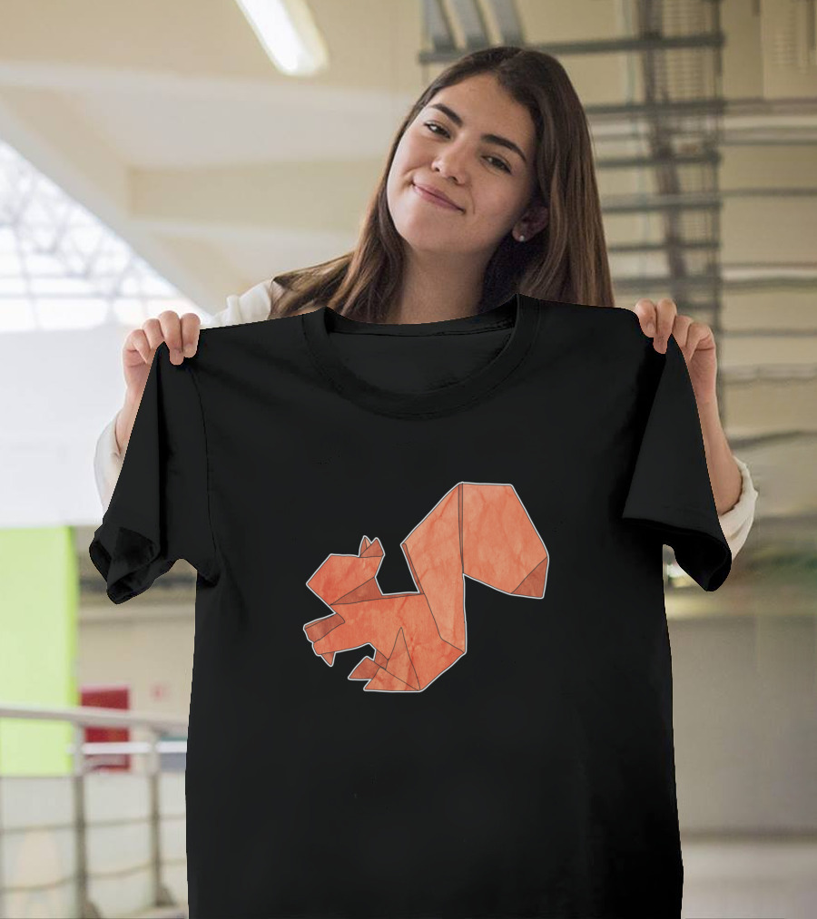 Origami Squirrel Geometric Folded Animal T-Shirt