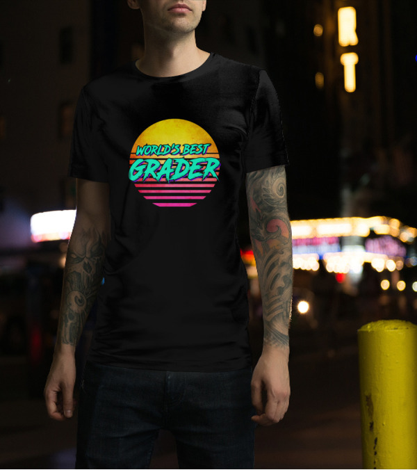 World's Best Grader Retro Sunset T-Shirt