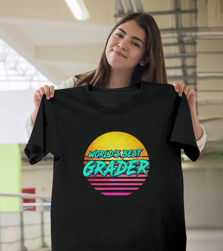 World's Best Grader Retro Sunset T-Shirt