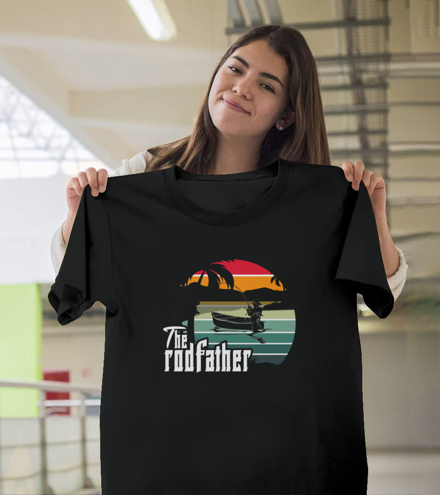 The Rodfather Fishing Vintage Sunset T-Shirt