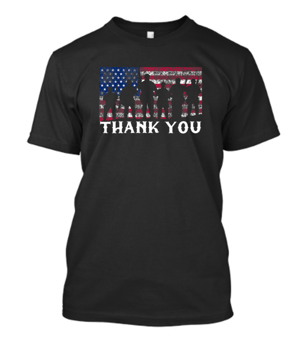 Thank You Veterans With American Flag T-Shirt