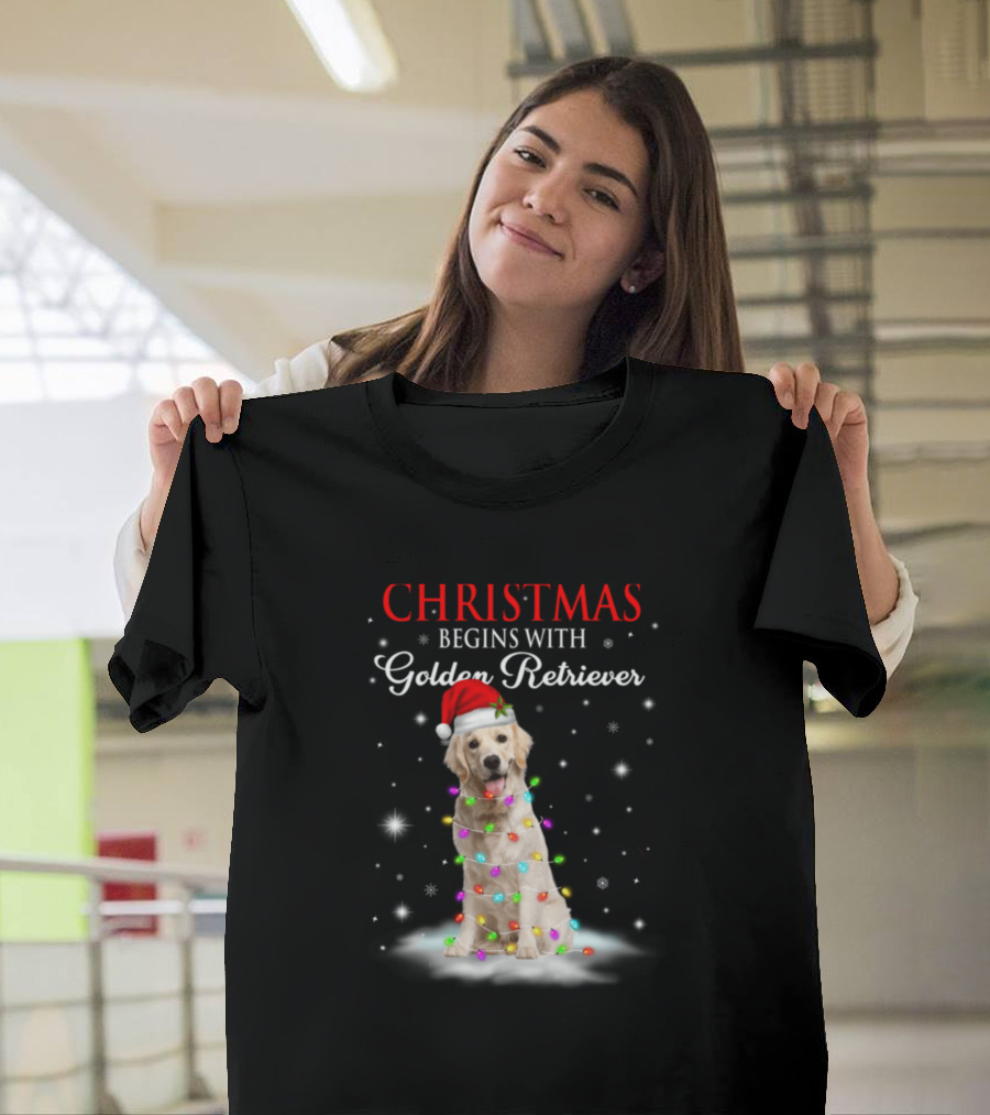 Christmas Begins with Golden Retriever T-Shirt