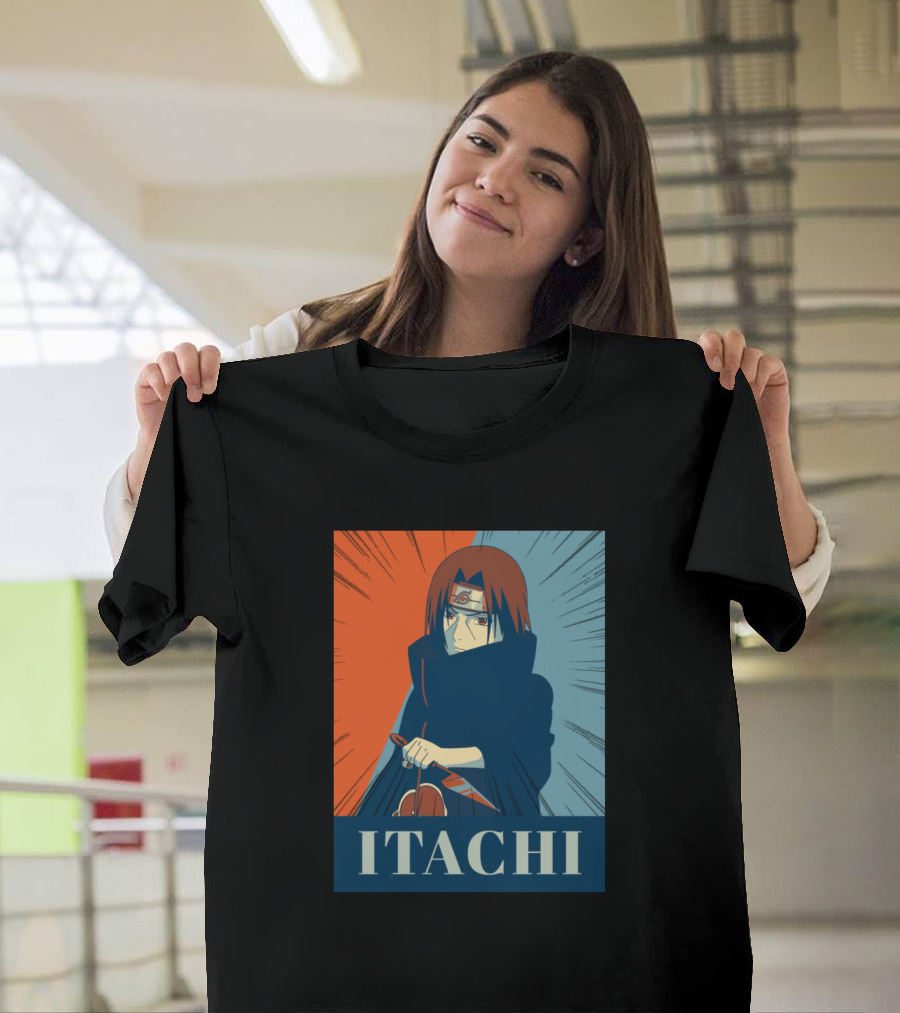 Itachi Anime Uchiha Character with Kunai and Headband T-Shirt