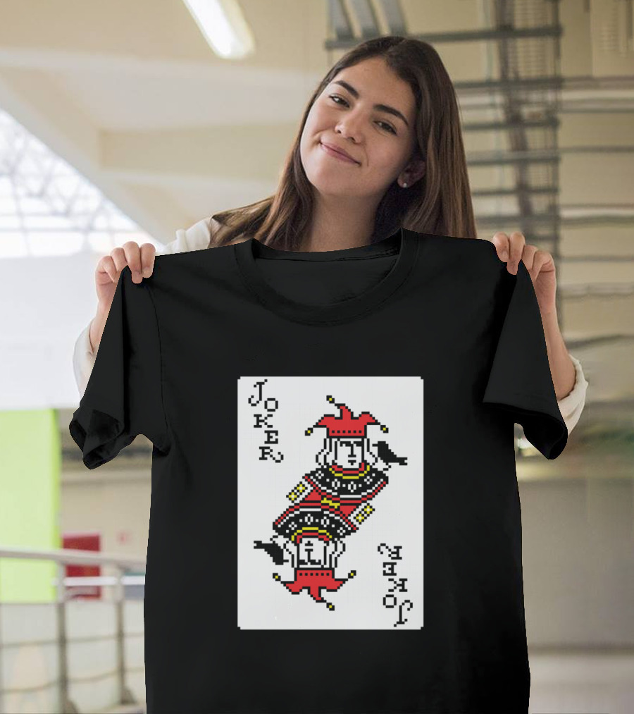 Joker Card Pixel Art Red T-Shirt