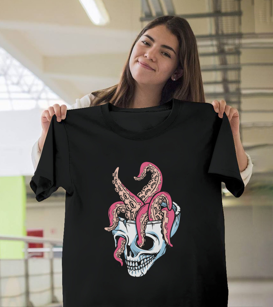 Octopus Skull Head Tentacles T-Shirt
