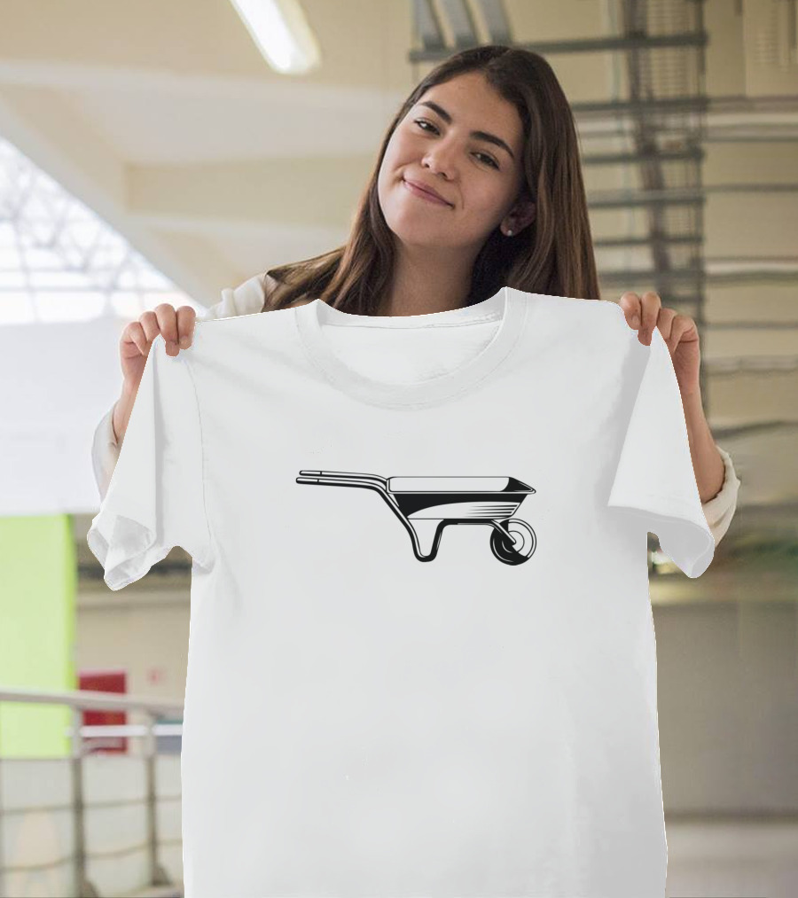 Wheelbarrow Black Outline T-Shirt