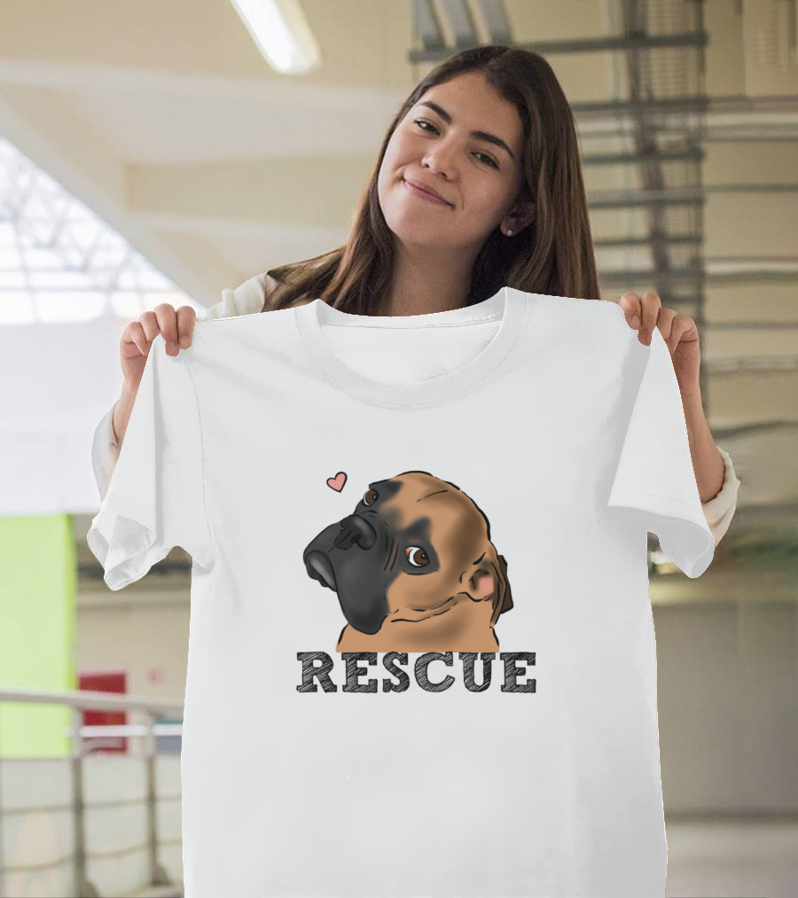 Rescue Dog Boxer Mom Adopt Don't Shop Compassionate Boxer Rescue T-Shirt