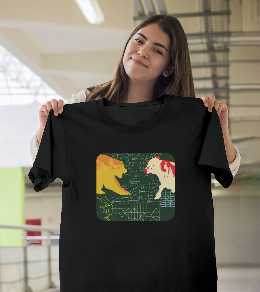 Bull and Bear Stock Market Equation Showdown T-Shirt