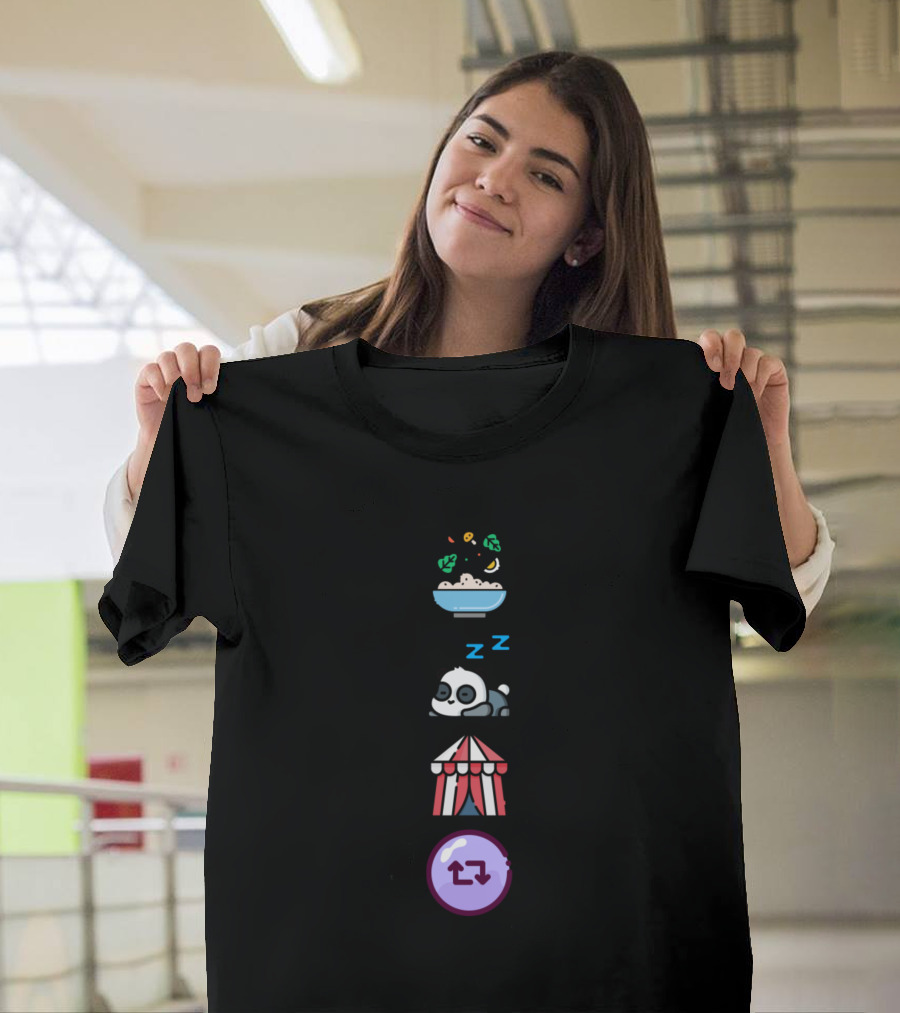 Eat Sleep Panda Circus Cycle Colorful Icons T-Shirt
