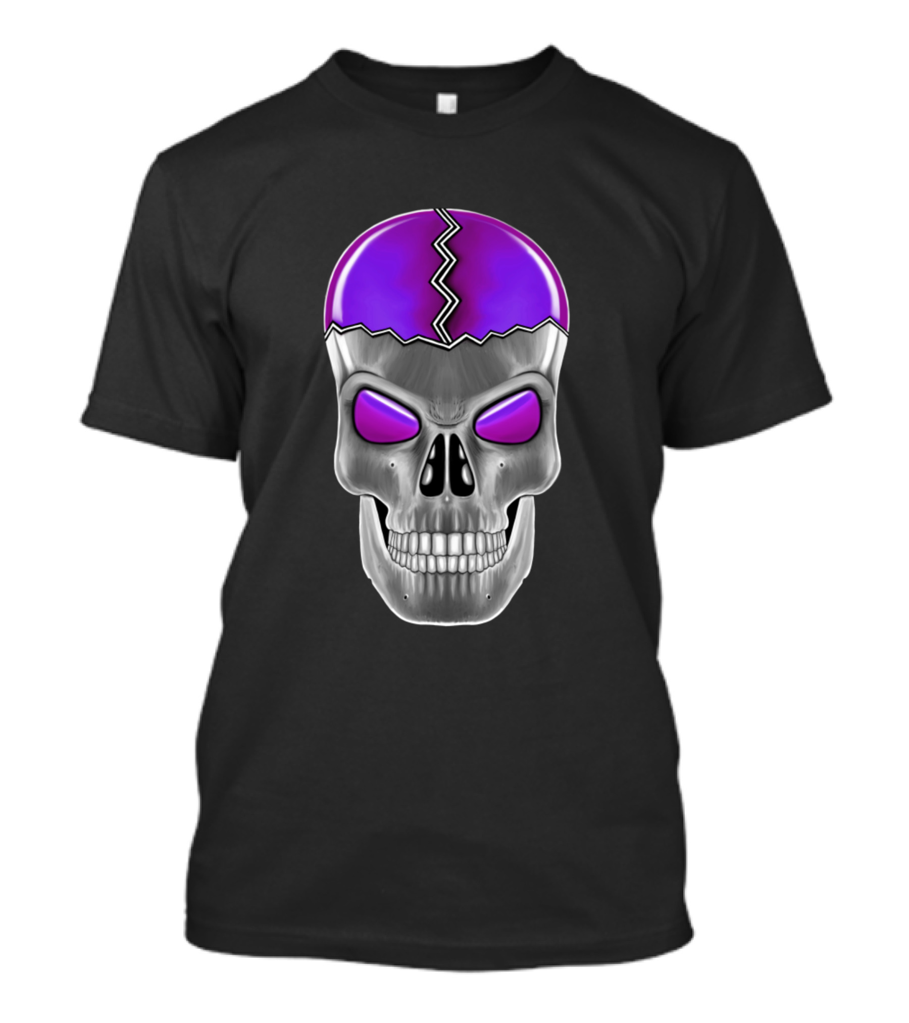 Purple Cracked Skull With Transparent Accents T-Shirt