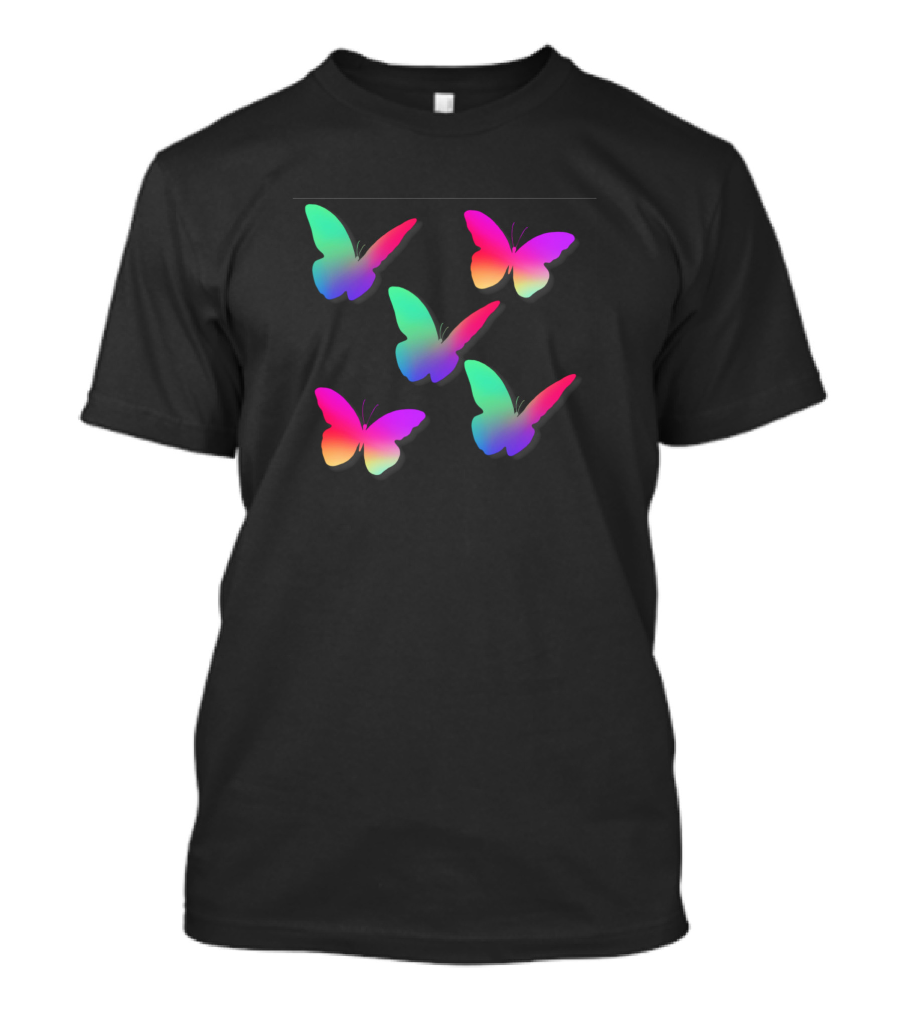 Rainbow Butterflies Gradient Colorful Wings T-Shirt