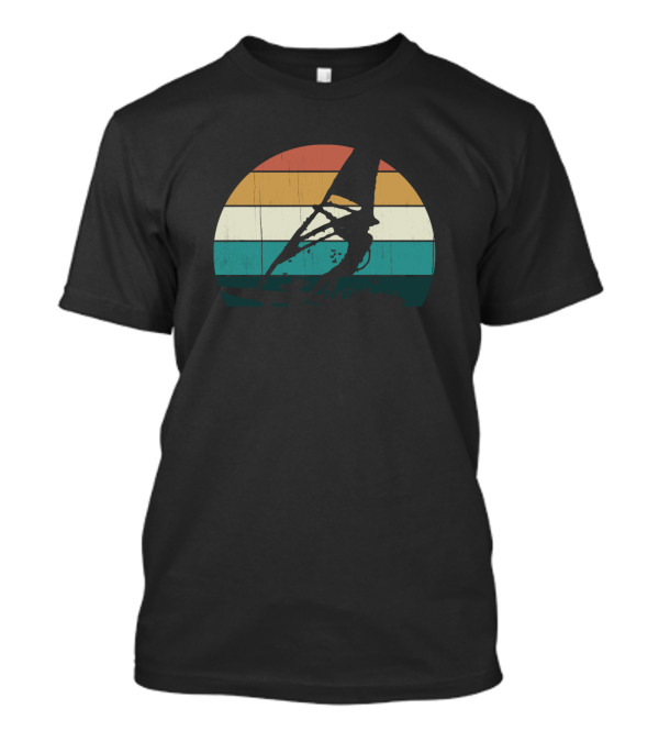 Retro Windsurfing Vintage Beach Sunset T-Shirt