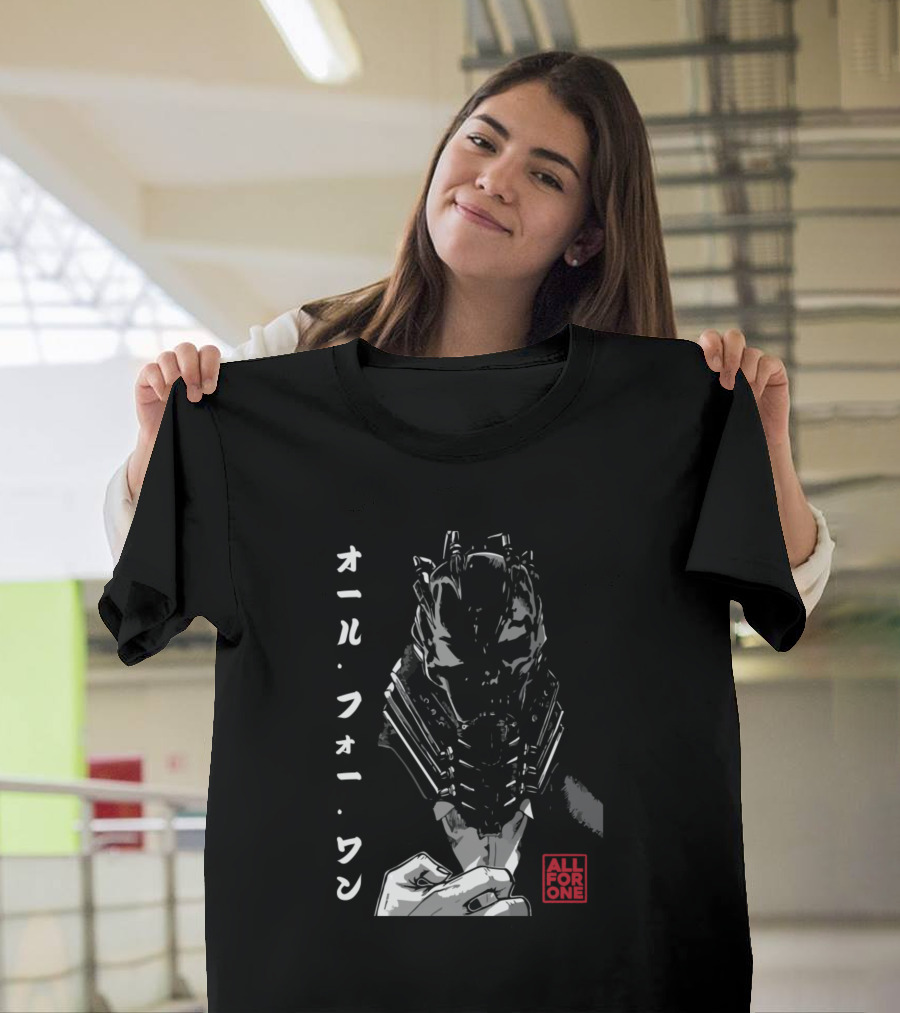 All For One Anime Character Masked Japanese Text T-Shirt