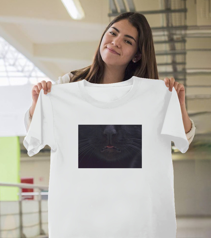 Black Cat Lover Funny Mouth Face Masks T-Shirt