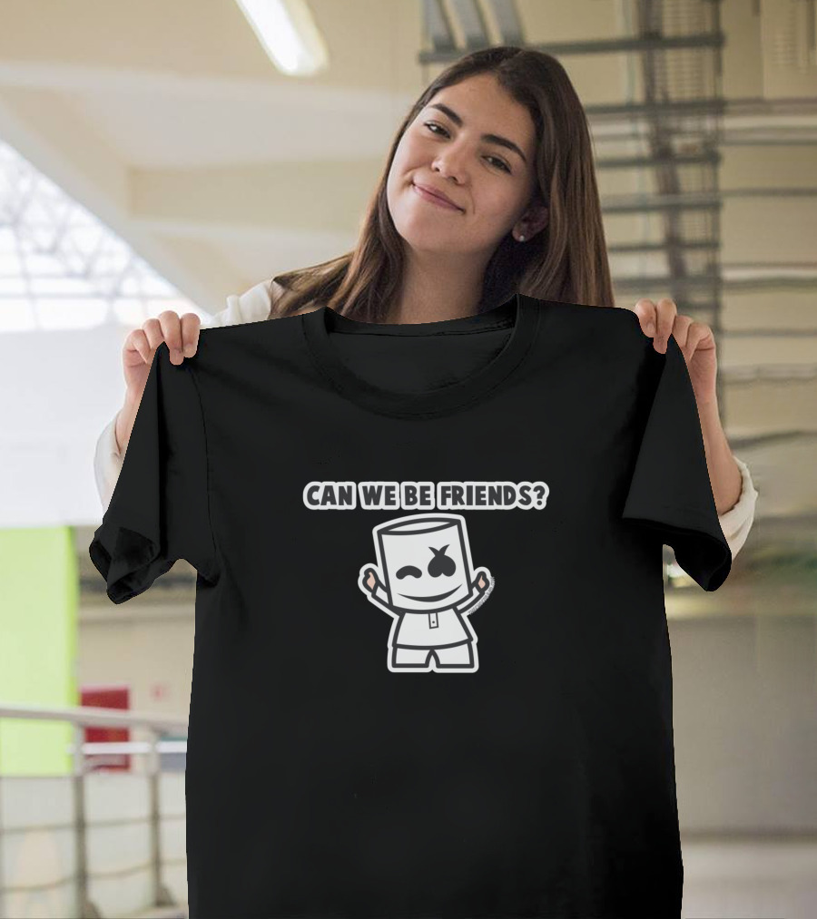 CAN WE BE FRIENDS Marshmello Cartoon Character T-Shirt