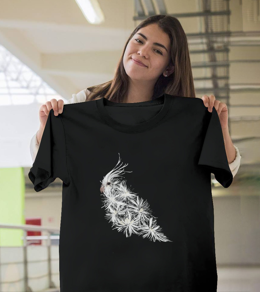 Cockatiel Chrysanthemum White Spider Floral Creation T-Shirt