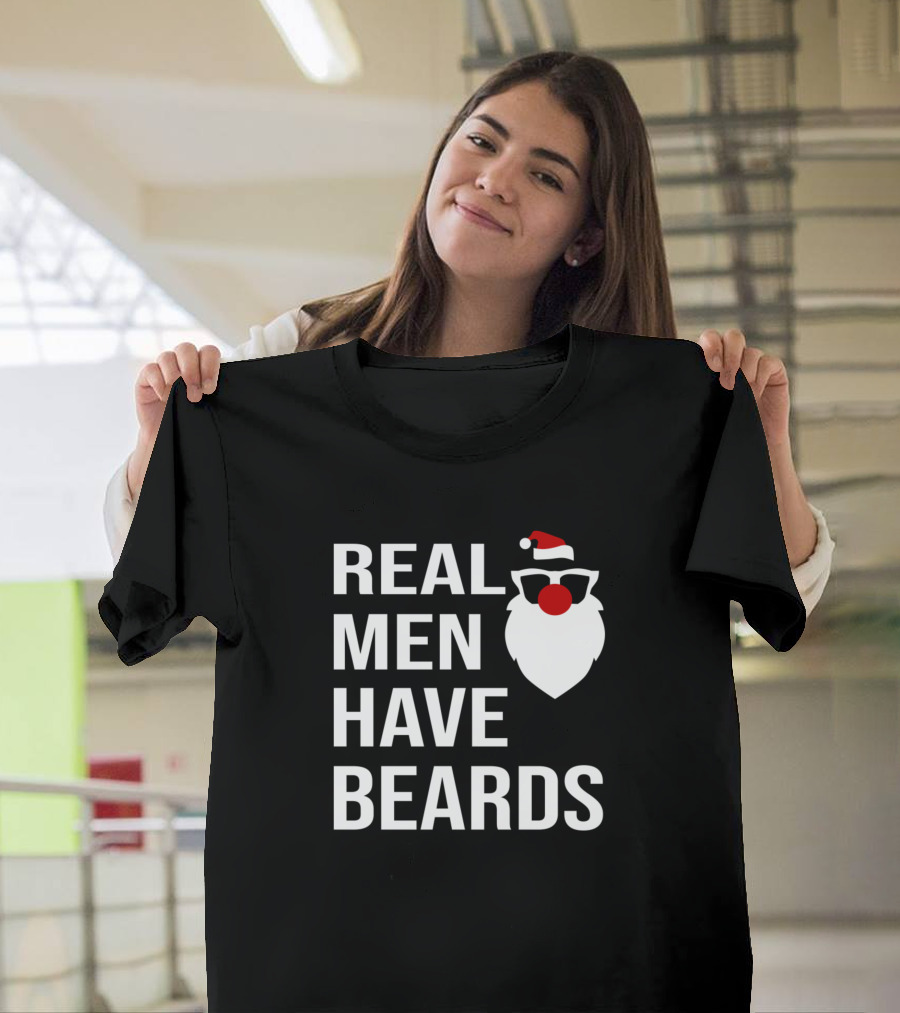 Real Men Have Beards Santa Face T-Shirt