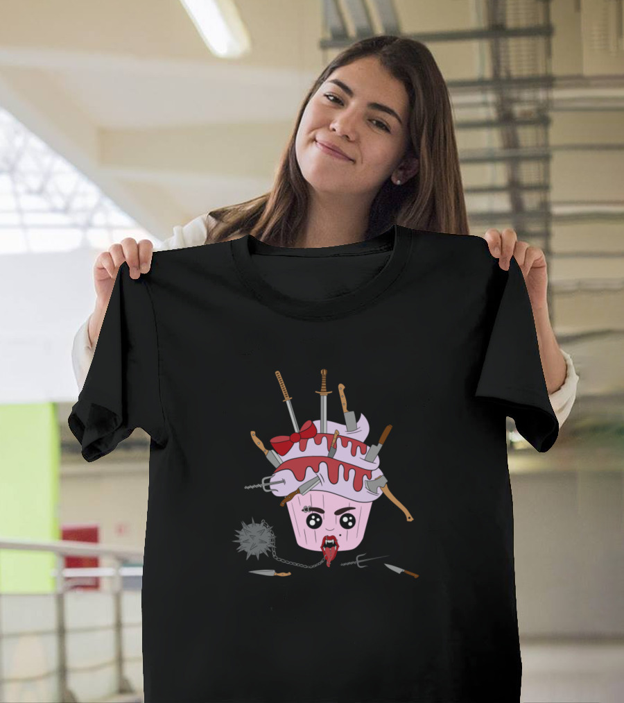 Looking Sharp Cute Creepy Halloween Cupcake T-Shirt