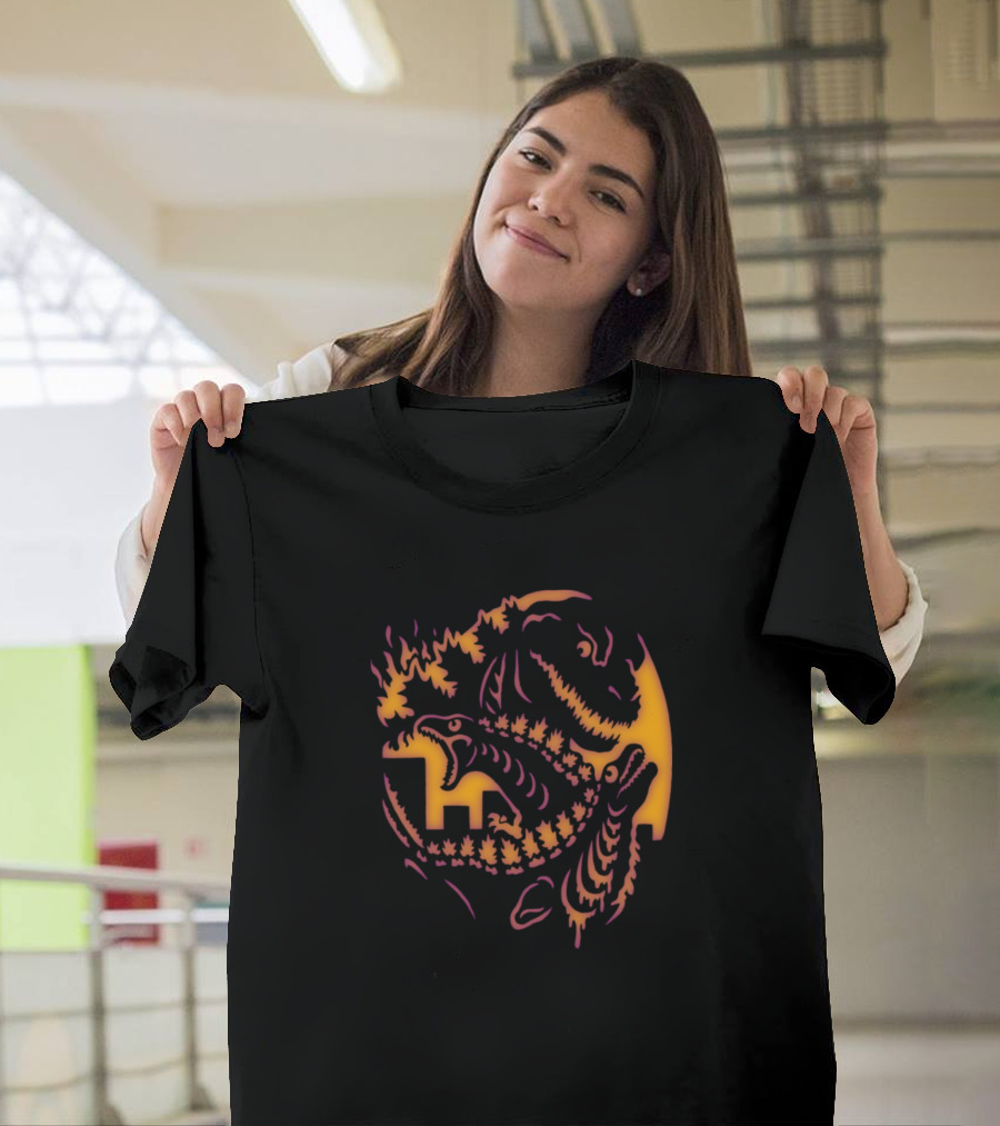 A God Incarnate Dinosaur Silhouettes and Flames T-Shirt