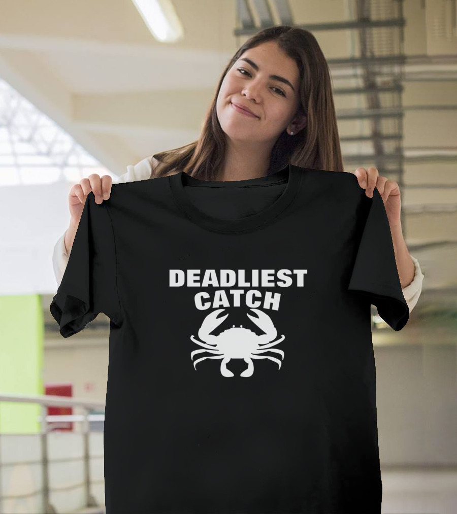 Deadliest Catch Crab Silhouette Fishing Adventure T-Shirt