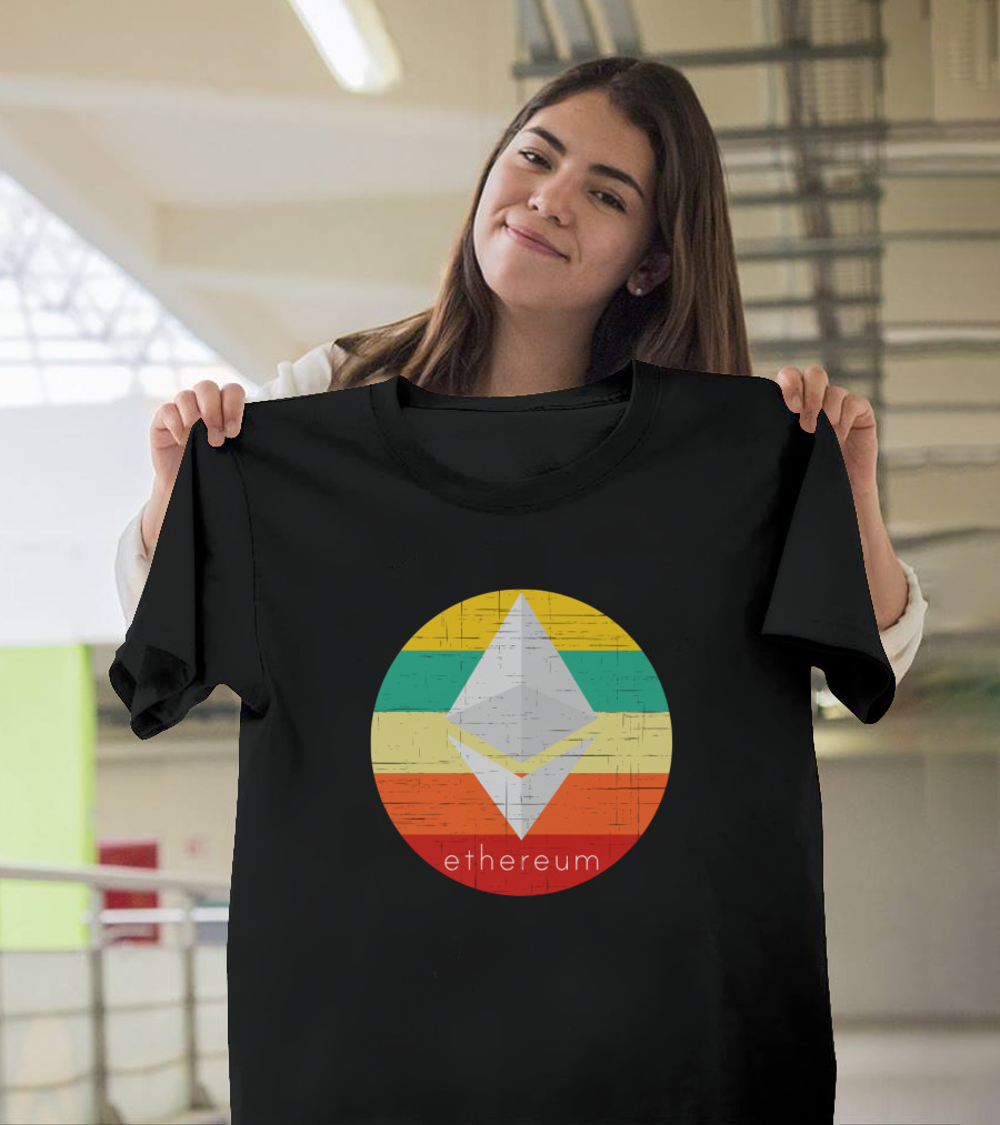 Ethereum Retro Grunge Vintage Distressed Style Circle T-Shirt