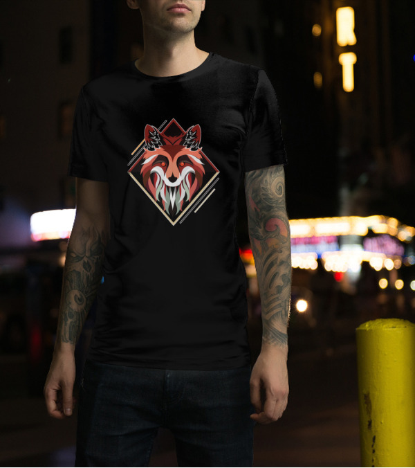 Fox Vintage Wildlife Art Retro T-Shirt