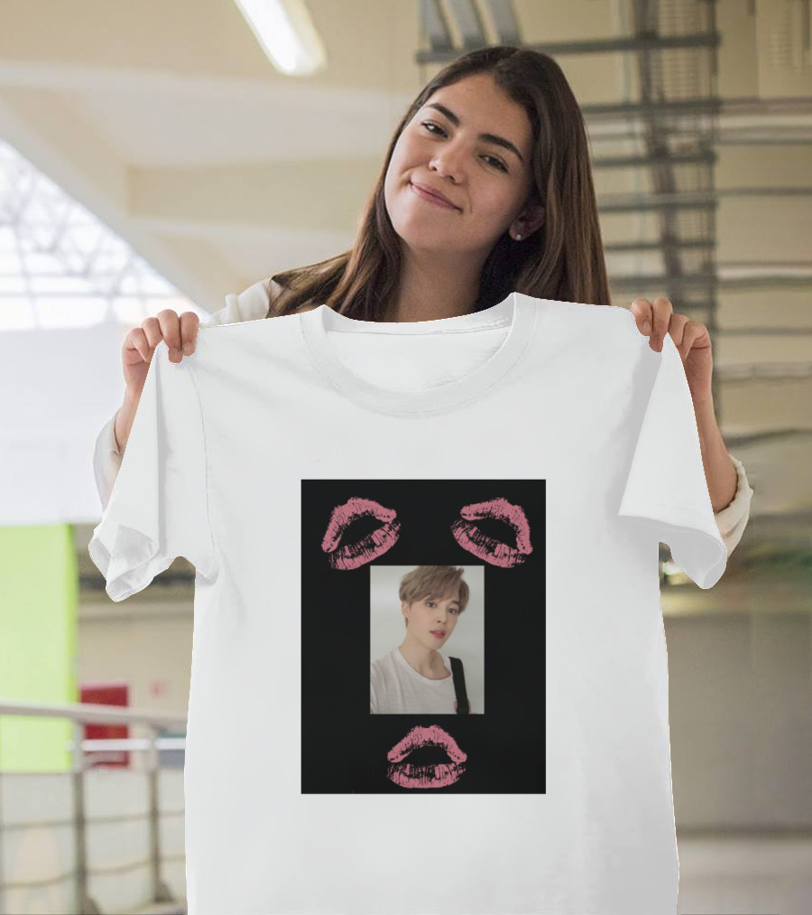 Jimin K-pop Pink Lips Fan Merchandise T-Shirt