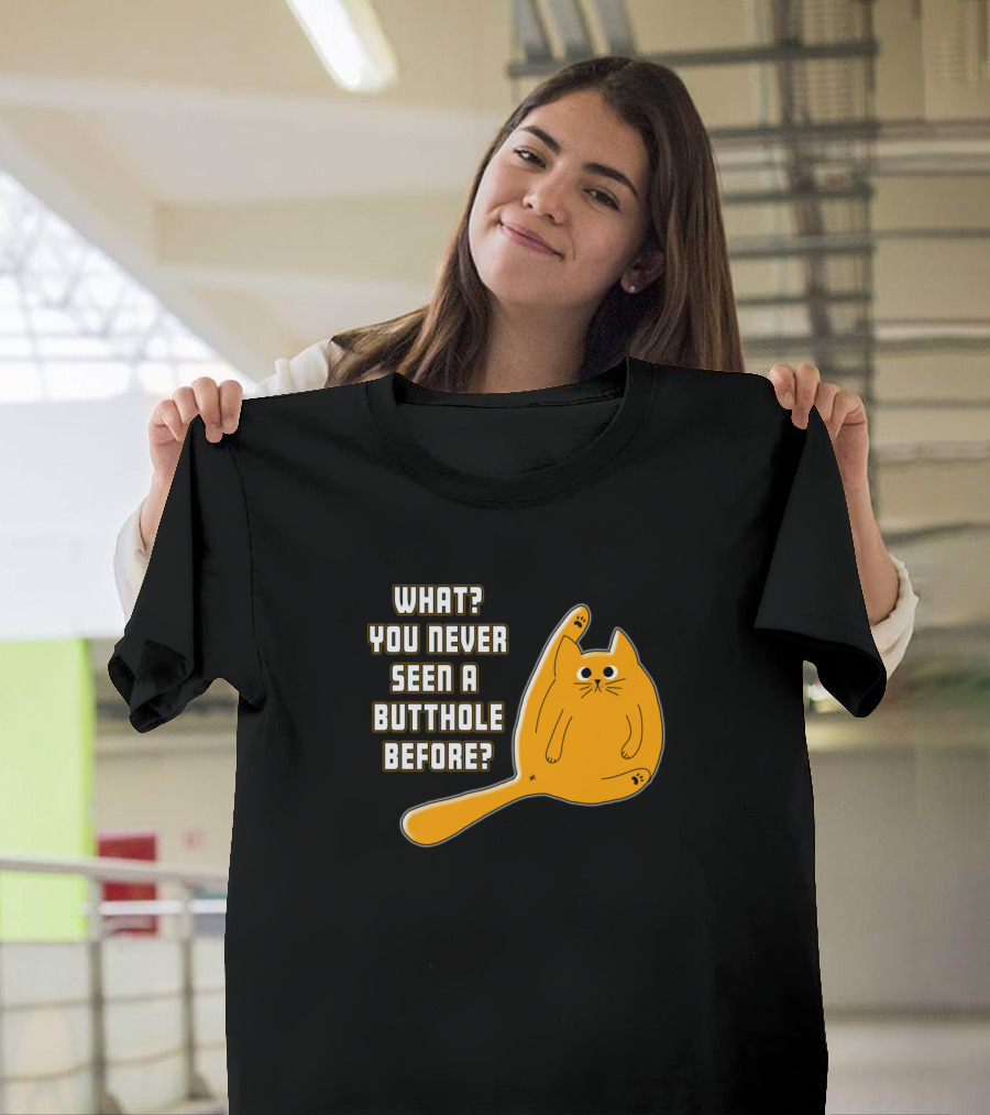 What You Never Seen A Butthole Before Orange Cat T-Shirt