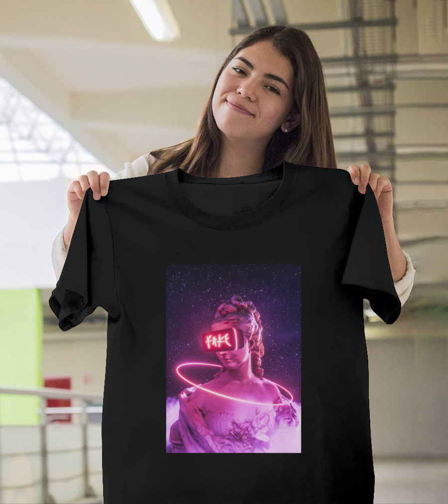 FAKE Statue Neon VR Cosmic Aura T-Shirt