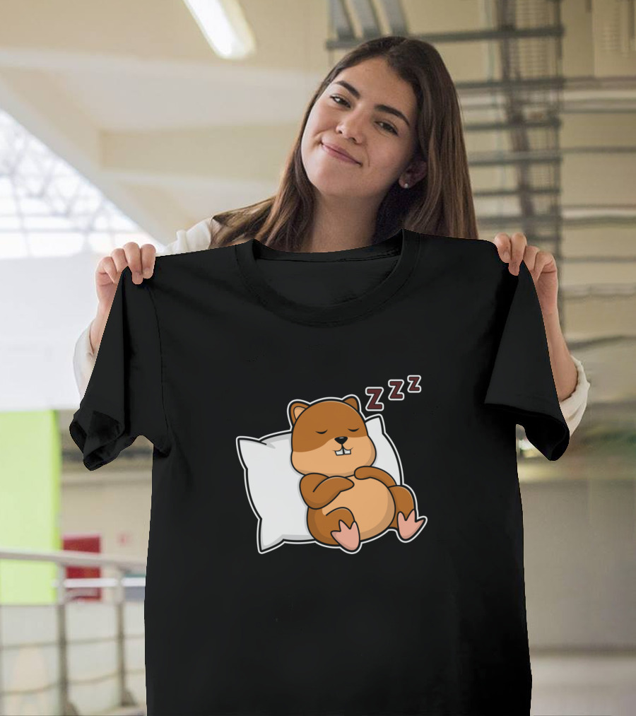 Hamster Sleeping on Pillow with ZZZs T-Shirt