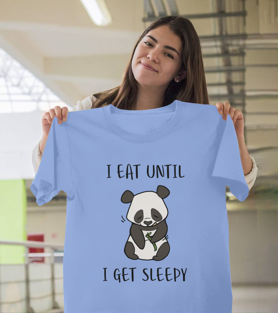 I Eat Until I Get Sleepy Panda Eating Bamboo T-Shirt