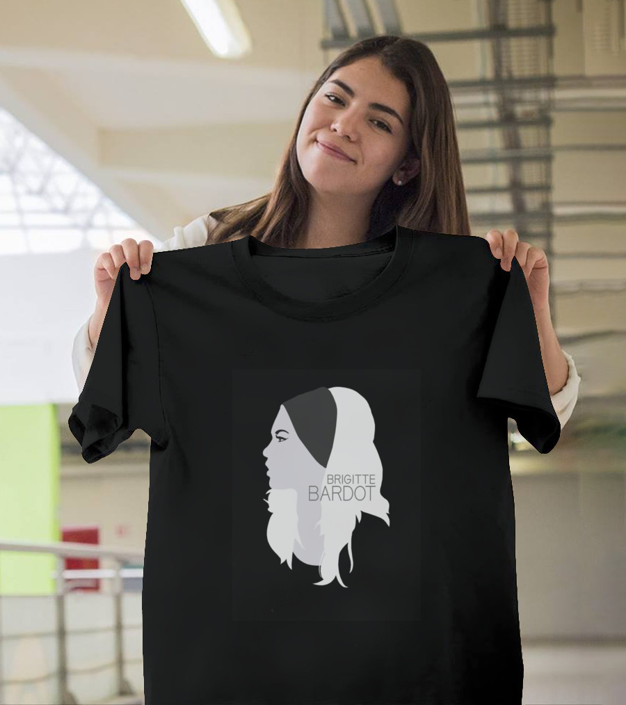 Brigitte Bardot Monochrome Silhouette with Headscarf T-Shirt