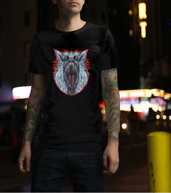 Cat Wolf Scream Two-Eyed Gus Fink Creature T-Shirt