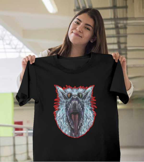 Cat Wolf Scream Two-Eyed Gus Fink Creature T-Shirt